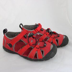 Keen Newport Red Hiking Closed Toe Sandals Size 3 Waterproof Unisex Shoes Kids
